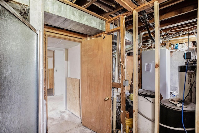 view of unfinished basement