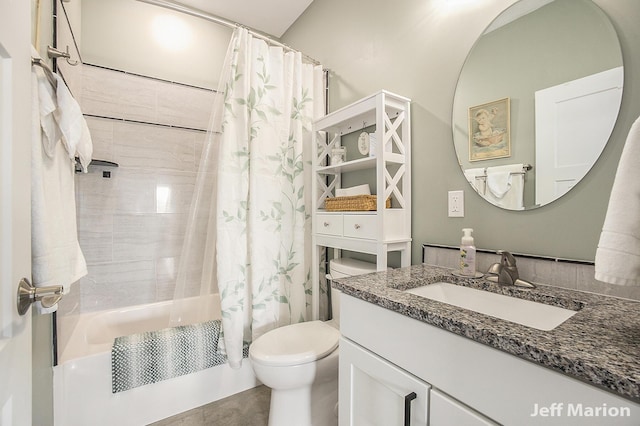 1525 W David Hwy, Ionia, MI 48846 - full bathroom featuring toilet, vanity, and shower / bathtub combination with curtain