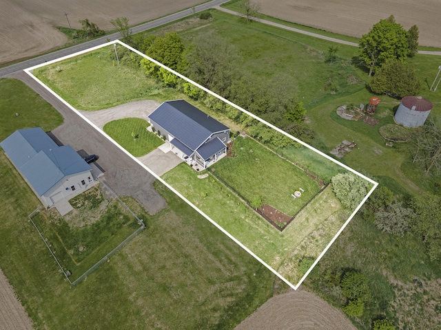 1525 W David Hwy, Ionia, MI 48846 - aerial view of property and surrounding area featuring property boundaries highlighted