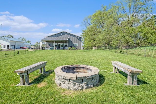 1525 W David Hwy, Ionia, MI 48846 - view of yard featuring a fire pit