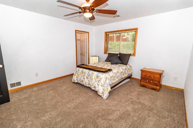 4707 Mount Morris Rd, Columbiaville, MI 48421 - bedroom featuring carpet floors, baseboards, and ceiling fan