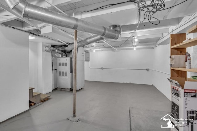 7316 Summerfield Rd, Lambertville, MI 48144 - unfinished basement featuring stairs and electric panel