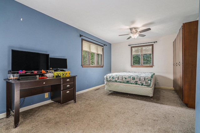 1514 Ferndale Blvd, Niles, MI 49120 - carpeted bedroom with multiple windows, baseboards, and a ceiling fan