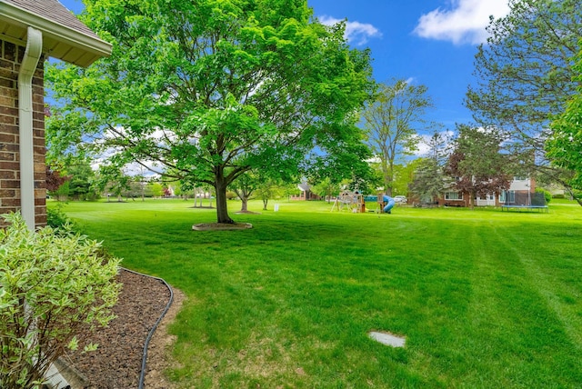 836 Boutell Dr, Grand Blanc, MI 48439 - view of grassy yard featuring a playground