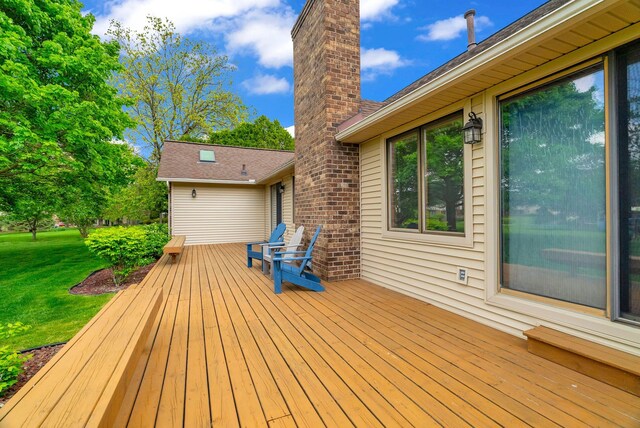 836 Boutell Dr, Grand Blanc, MI 48439 - wooden deck with a lawn