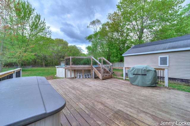 608 Porter Rd, Norton Shores, MI 49441 - wooden deck featuring area for grilling