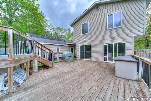 608 Porter Rd, Norton Shores, MI 49441 - wooden deck featuring grilling area