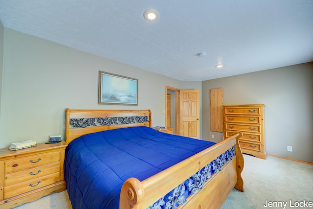 608 Porter Rd, Norton Shores, MI 49441 - bedroom with light colored carpet, baseboards, and recessed lighting
