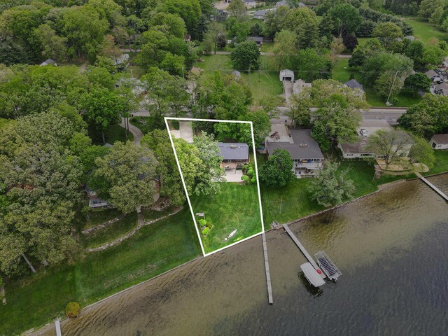 10706 Portage Rd, Portage, MI 49002 - aerial overview of property's location featuring a nearby body of water and property parcel outlined