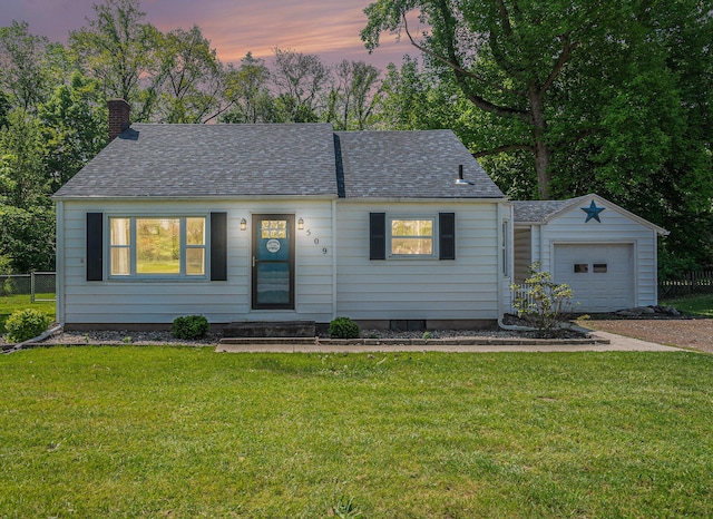 509 W W Burr Oak St, Centreville, MI 49032 - view of front of property featuring a chimney, driveway, roof with shingles, and an attached garage
