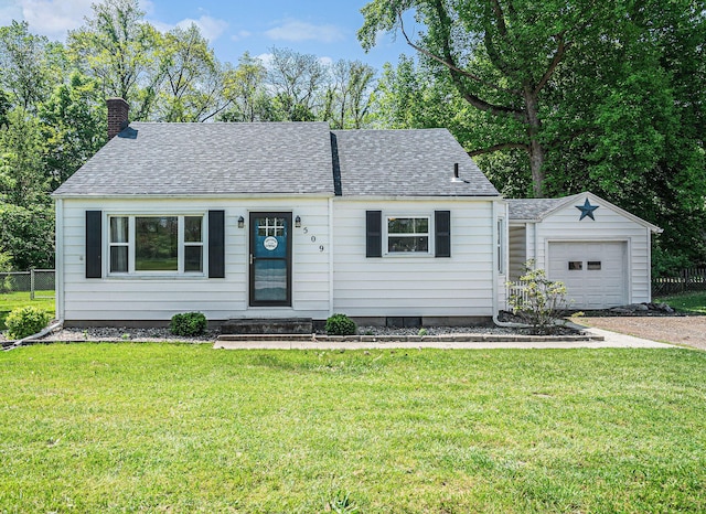 509 W W Burr Oak St, Centreville, MI 49032 - view of front of property featuring a chimney, a shingled roof, driveway, and an attached garage