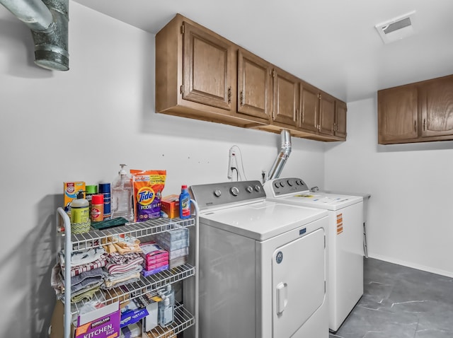 18061 University Park Dr Unit 46, Livonia, MI 48152 - laundry room featuring cabinet space, washing machine and dryer, and baseboards