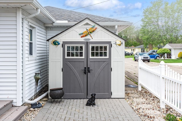 133 Loretta St, East China, MI 48054 - view of shed featuring fence
