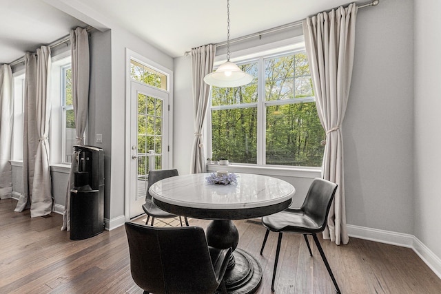 3328 Roseford Blvd, Ann Arbor, MI 48105 - dining space featuring dark wood finished floors and baseboards