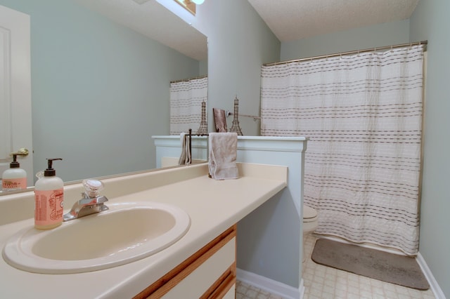 35844 Castlewood Ct, Westland, MI 48185 - full bath featuring vanity, tile patterned floors, toilet, and a shower with shower curtain