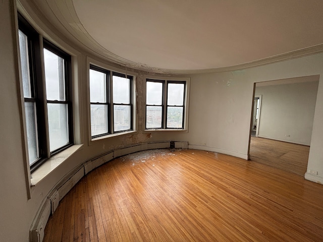 8162 E Jefferson Ave Unit 16B, Detroit, MI 48214 - unfurnished room with ornamental molding, light wood-style floors, and baseboards