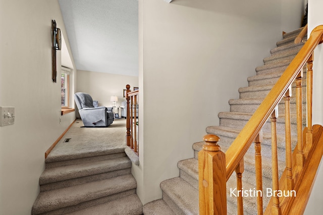 stairs with carpet floors