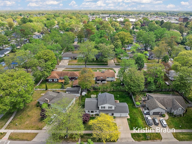 aerial view of residential area