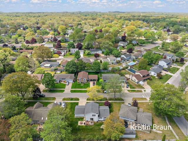 aerial perspective of suburban area