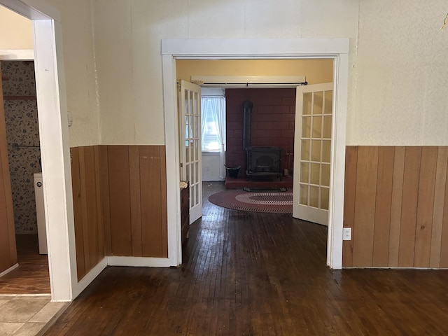 1902 W Ogilvie Ave, Baldwin, MI 49304 - corridor featuring hardwood / wood-style flooring and french doors