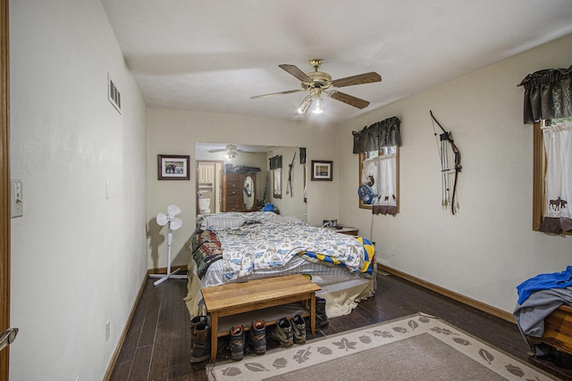 6528 Douglas Ave, Kalamazoo, MI 49009 - bedroom with baseboards, wood finished floors, and ceiling fan