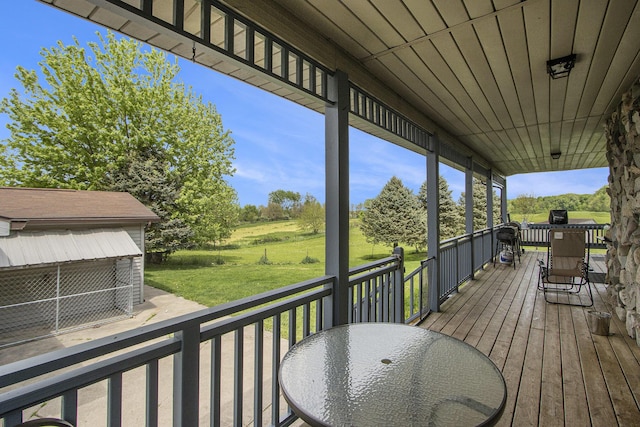 6528 Douglas Ave, Kalamazoo, MI 49009 - wooden deck with a lawn