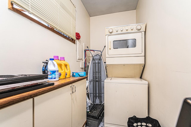 1772 Lombard St, Benton Harbor, MI 49022 - washroom with stacked washing machine and dryer