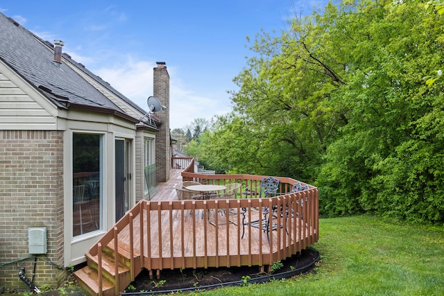 4578 Pine Village Dr, West Bloomfield, MI 48323 - wooden deck featuring a lawn
