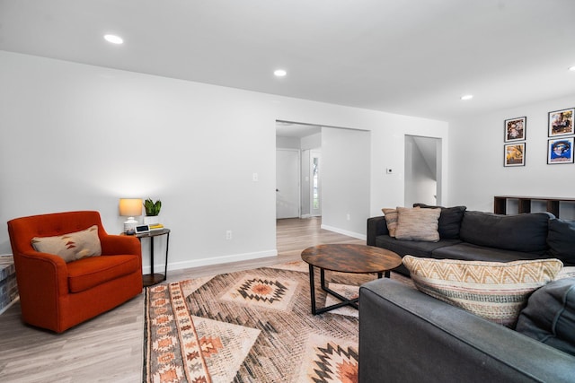 160 Cherry St, Milan, MI 48160 - living room with light wood-style floors, recessed lighting, and baseboards