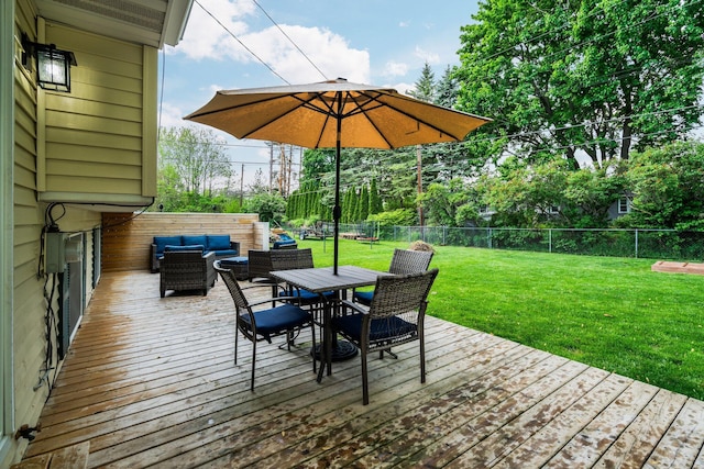 160 Cherry St, Milan, MI 48160 - wooden terrace featuring an outdoor hangout area and outdoor dining space