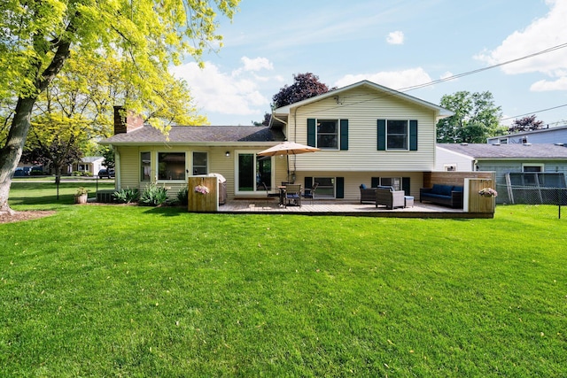 160 Cherry St, Milan, MI 48160 - rear view of property with an outdoor living space, a deck, and a chimney
