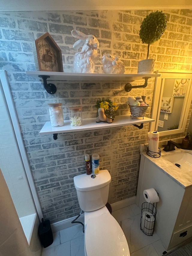 33332 Fern Ct, Lenox, MI 48048 - bathroom with marble finish floors, baseboards, toilet, and vanity