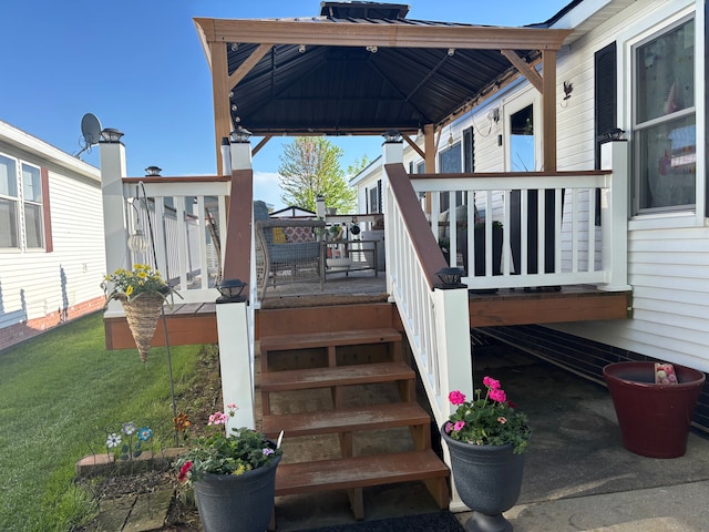 33332 Fern Ct, Lenox, MI 48048 - deck with a gazebo and stairway