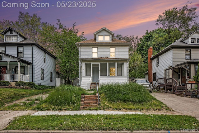 54 Hudson Ave, Pontiac, MI 48342 - traditional style home with a porch and stairway