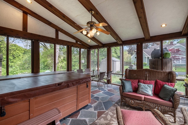 1602 Linwood Ave, Flint, MI 48503 - sunroom with recessed lighting and stone finish floors