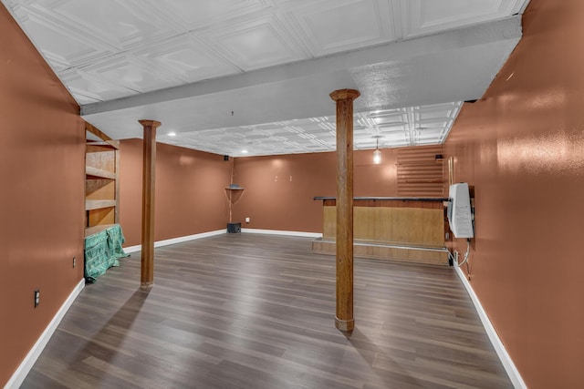 11317 N Dr, Brooklyn, MI 49230 - finished basement with an ornate ceiling, wood finished floors, and baseboards