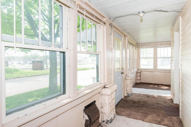 view of unfurnished sunroom