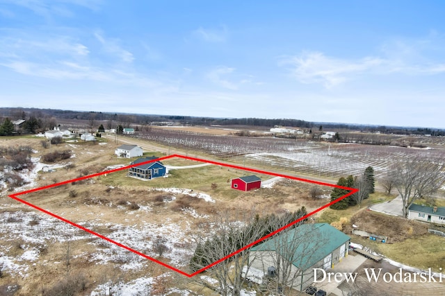 4688 20 Mile Rd, Kent City, MI 49330 - aerial view of sparsely populated area featuring property boundaries highlighted