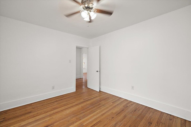 1199 Atkinson St, Detroit, MI 48202 - empty room with baseboards, ceiling fan, and light wood-type flooring