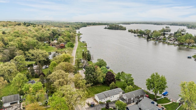 drone / aerial view of a nearby body of water