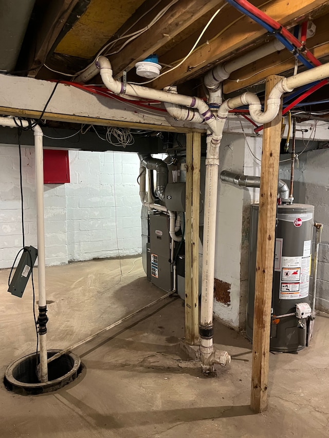 5606 Harold St, Hamtramck, MI 48212 - unfinished basement with gas water heater