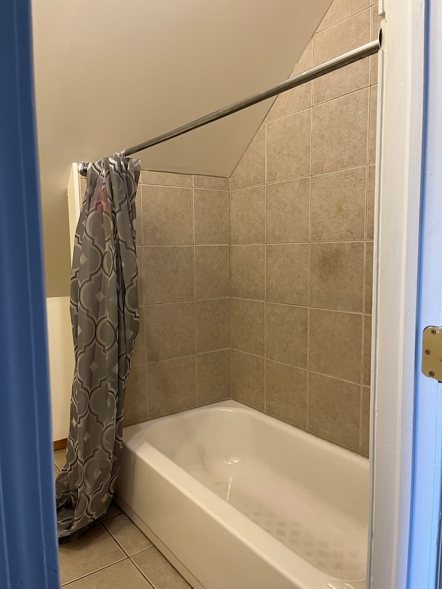 5606 Harold St, Hamtramck, MI 48212 - bathroom with tile patterned floors and shower / bathtub combination with curtain
