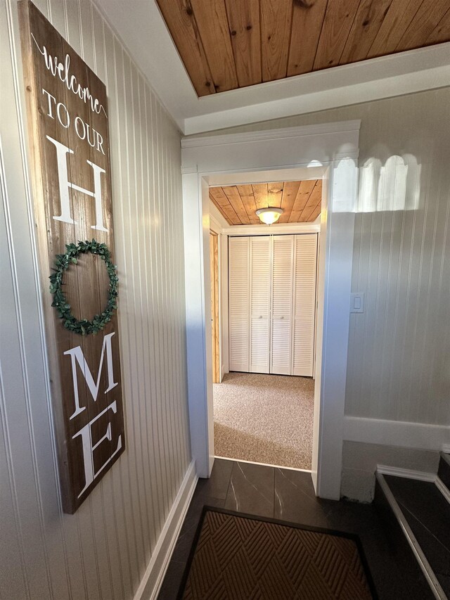 12061 Emelia St, Birch Run, MI 48415 - hall with wood walls