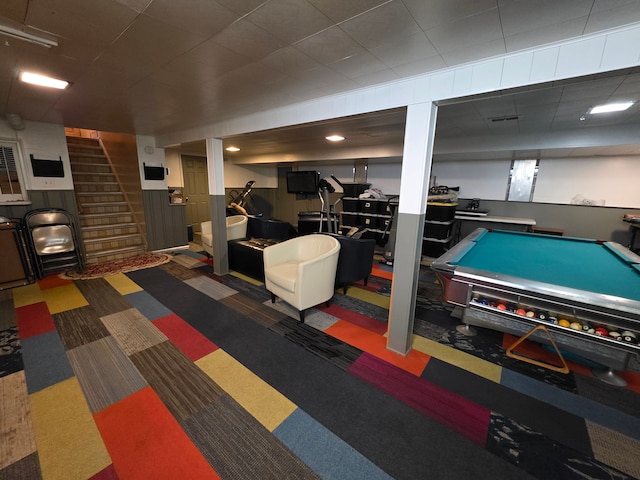 19266 Tyrone St, Harper Woods, MI 48225 - game room with carpet flooring and billiards table