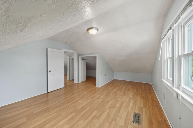 5732 Selfridge Blvd, Lansing, MI 48911 - additional living space with light wood-type flooring, lofted ceiling, and a textured ceiling