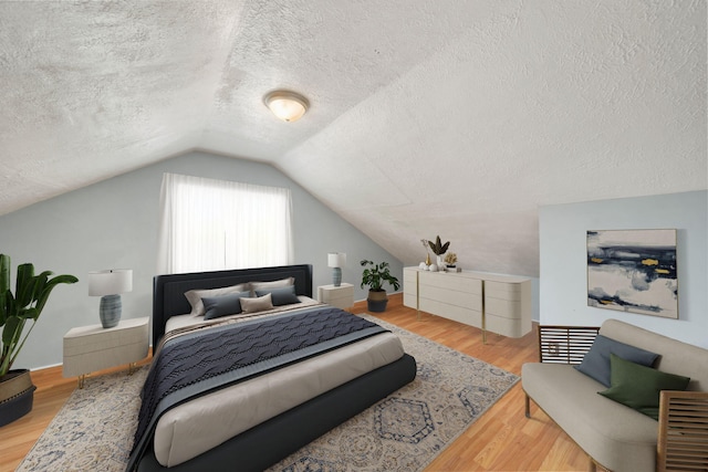 5732 Selfridge Blvd, Lansing, MI 48911 - bedroom featuring a textured ceiling, wood finished floors, and lofted ceiling