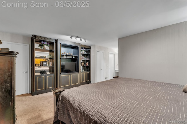 5520 Ridgewood, West Bloomfield, MI 48322 - bedroom with light carpet and rail lighting