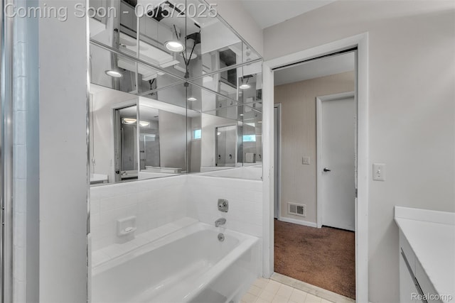 5520 Ridgewood, West Bloomfield, MI 48322 - full bathroom with vanity, a garden tub, and tile patterned floors