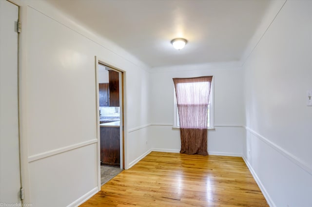 empty room featuring light wood finished floors