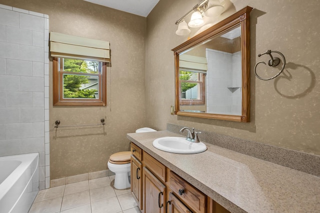 186 Goldsmith Dr, Clarklake, MI 49234 - bathroom featuring plenty of natural light, tile patterned flooring, toilet, and vanity